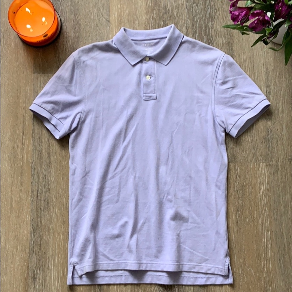 J Crew slim pique polo, purple/lavender, S
